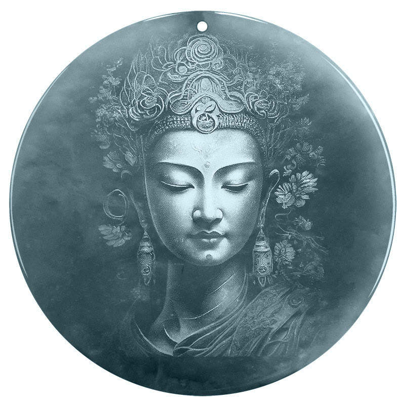 Kwan Yin Avalokitesvara Jade Abundance String Necklace Pendant