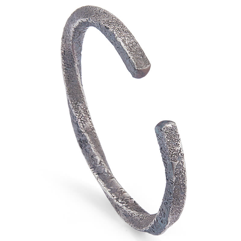 Retro 999 Sterling Silver M?bius Loop Eternal Love Cuff Bracelet Bangle