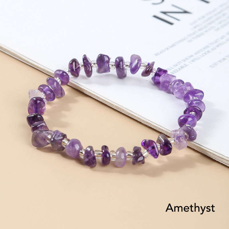 Natural Irregular Shape Stone Crystal Meditation Balance Bracelet