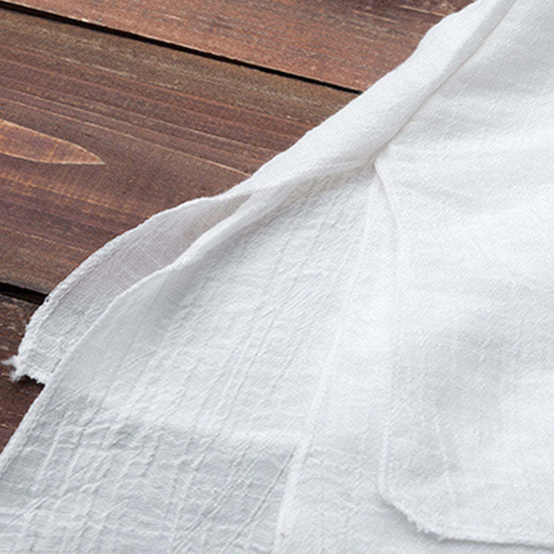 2Pcs Simple Design White Top Pants Meditation Yoga Zen Tai Chi Cotton Linen Clothing Women's Set