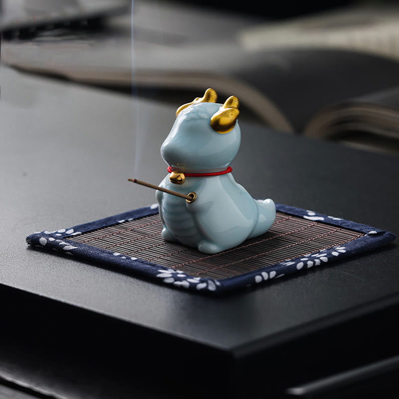 Dragon Bell Healing Ceramic Incense Burner Desk Decoration