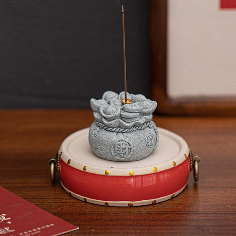 Chinese Character Fu Ingots Healing Incense Burner Desk Decoration