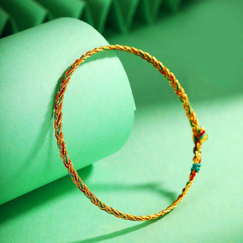 Handmade Multicolored Dragon Scale Pattern Braid String Bracelet
