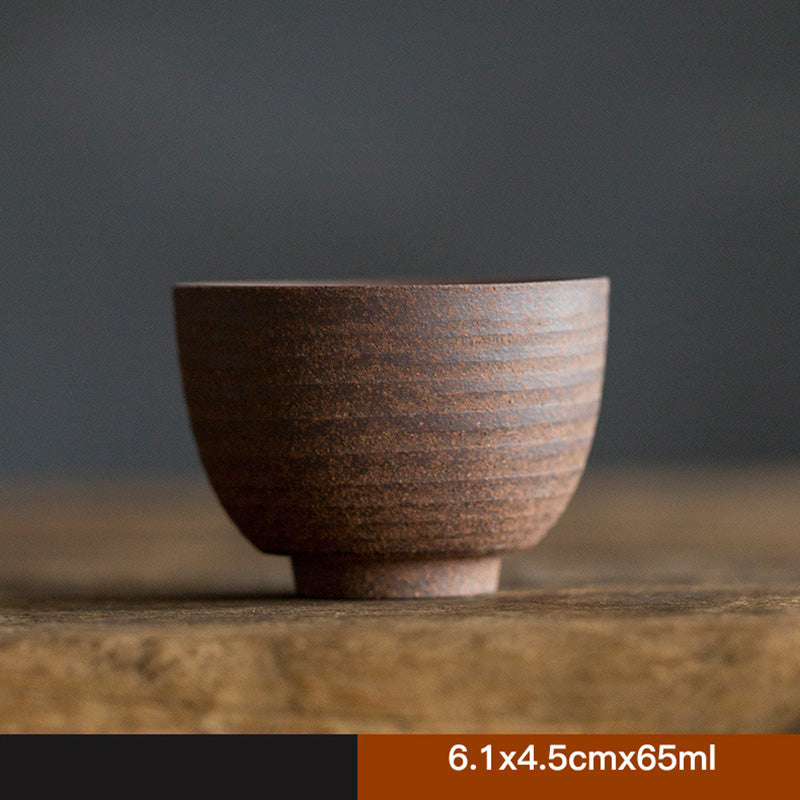 Handcrafted Retro Brown Ceramic Teacup Kung Fu Tea Cup