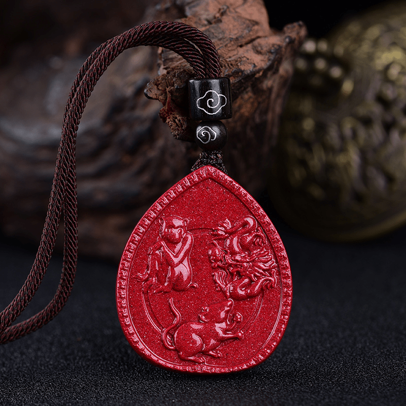 Chinese Zodiac Cinnabar Blessing Necklace Pendant