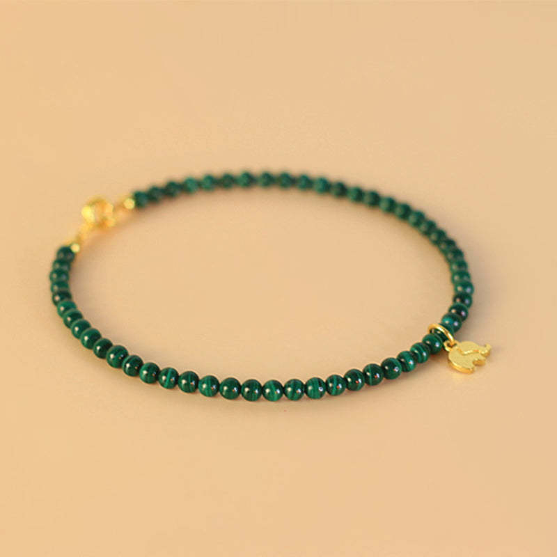 Natural Malachite Elephant Anti-Anxiety Charm Bracelet