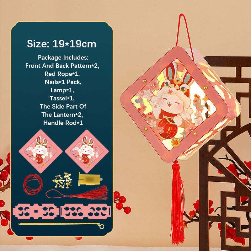 DIY Good Luck Cute Rabbit Paper Lantern Lamp Mid-Autumn Festival Lantern Decoration