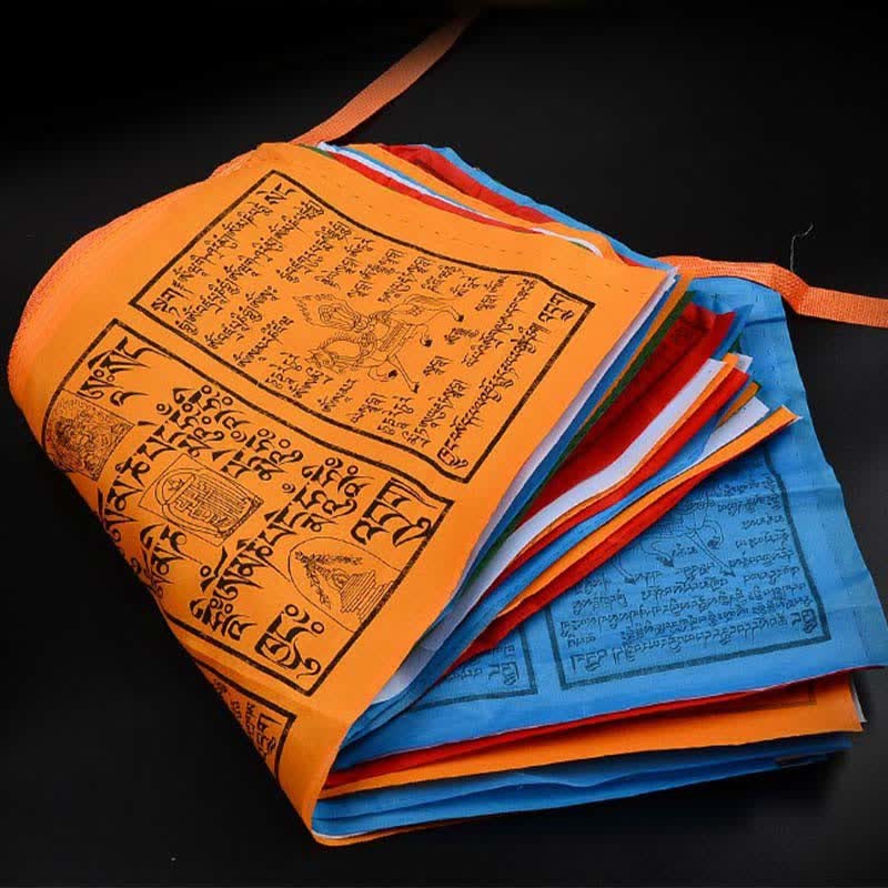 Tibetan 5 Colors Windhorse Auspicious Outdoor 25 Pcs Prayer Flag