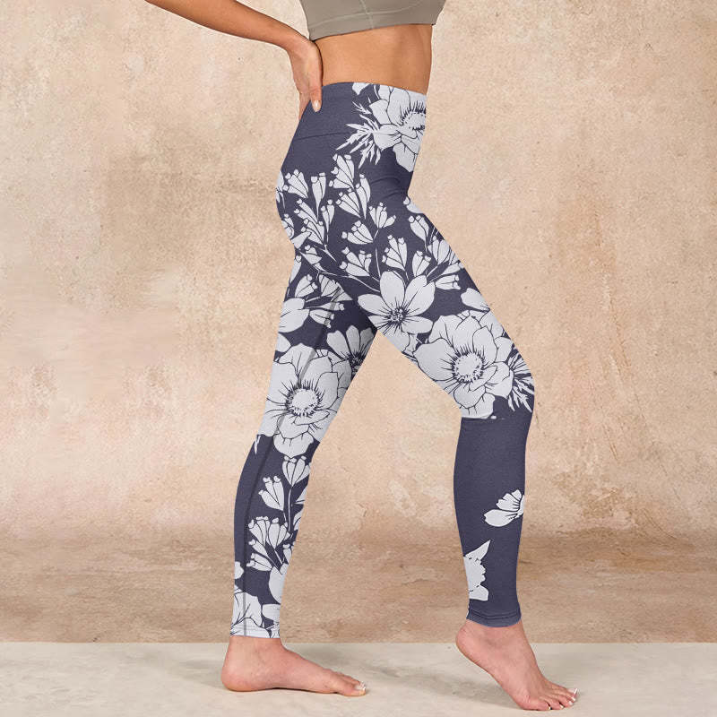 Flowers Blossom Print Sports Fitness Leggings Women's Yoga Pants