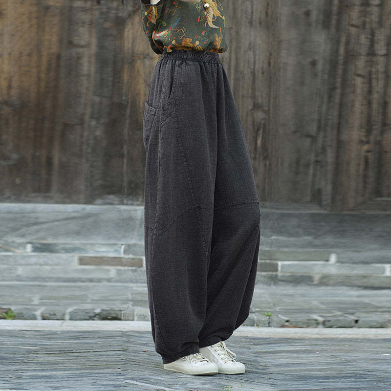 Cotton Linen Pants Harem Trousers Loose Zen Yoga Tai Chi Women's Pants