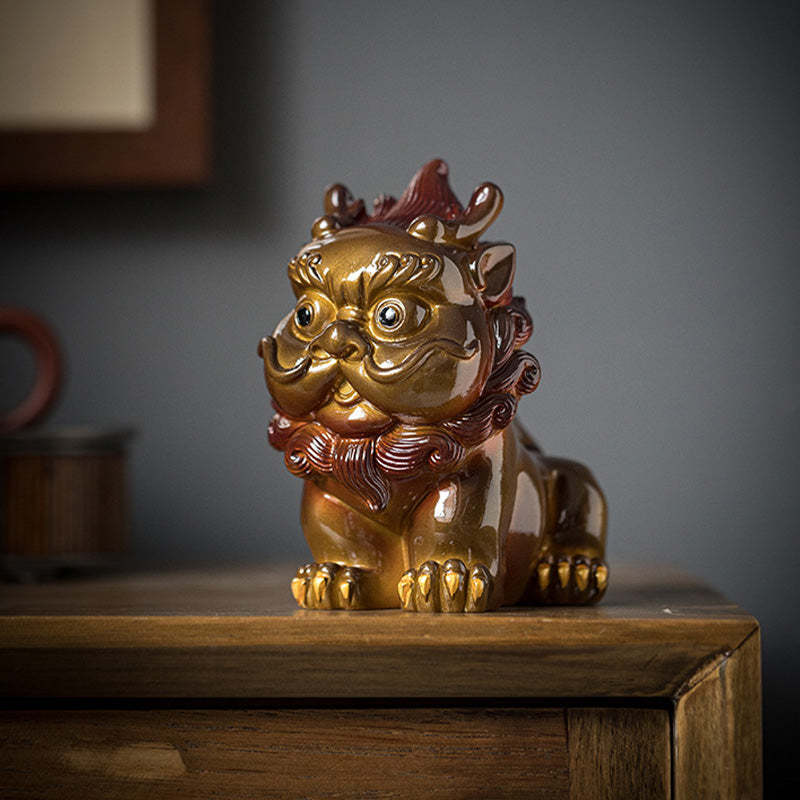 Color Changing Small PiXiu Resin Tea Pet Wealth Home Figurine Decoration