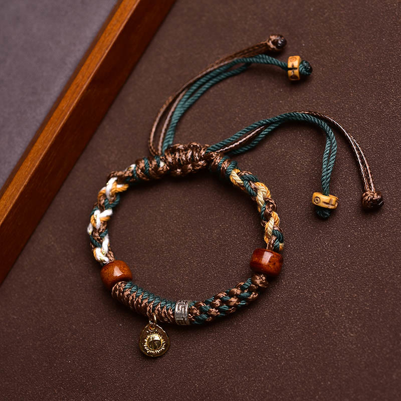 Tibetan Camel Bone Yak Bone Luck Rope Bracelet