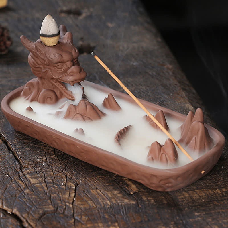 Dragon Mountain Strength Ceramic Incense Burner Decoration