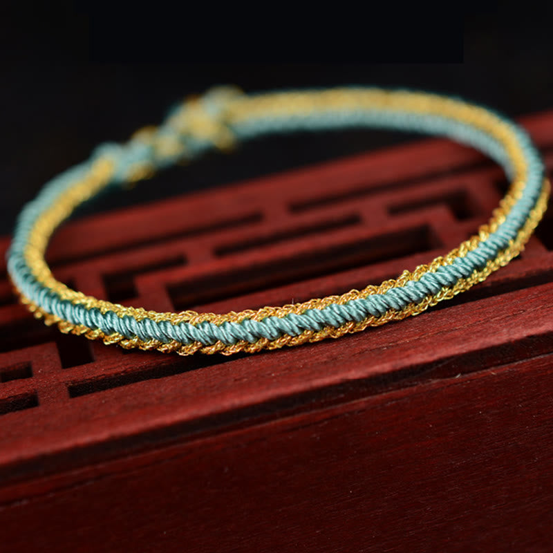 Two-Color Rope Handcrafted Eight Thread Peace Knot Bracelet