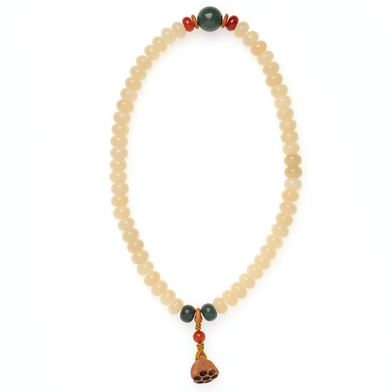 Bodhi Seed Lotus Pod Charm Peace Double Wrap Bracelet