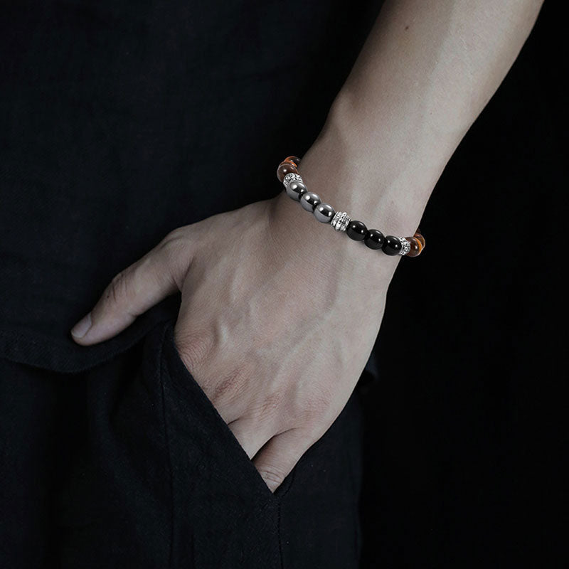 Tiger Eye and Hematite Good Luck and Healing Bracelet