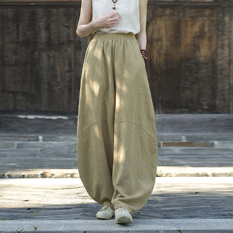 Cotton Linen Pants Harem Trousers Loose Zen Yoga Tai Chi Women's Pants