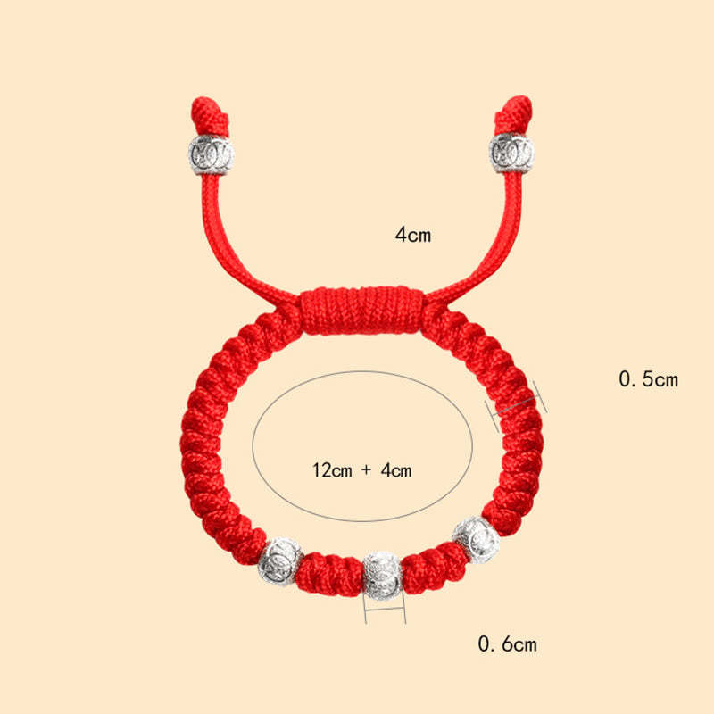 925 Sterling Silver King Kong Knot Multicolored Red String Strength Handmade Braided Kids Child Bracelet