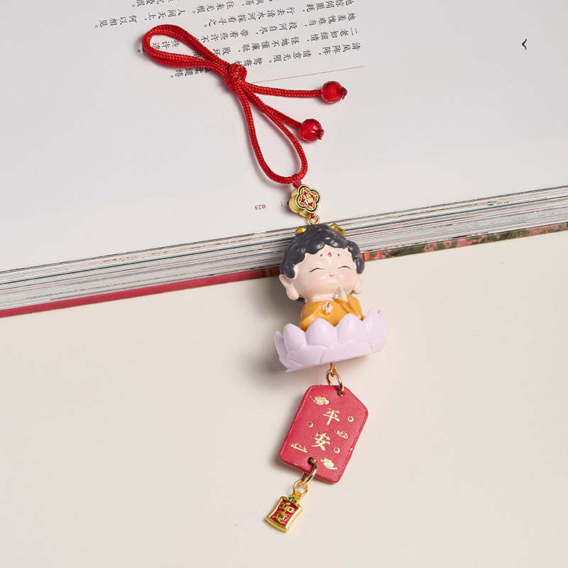 Lotus Avalokitesvara mystic zen Fu Character Wealth Car Hanging Decoration