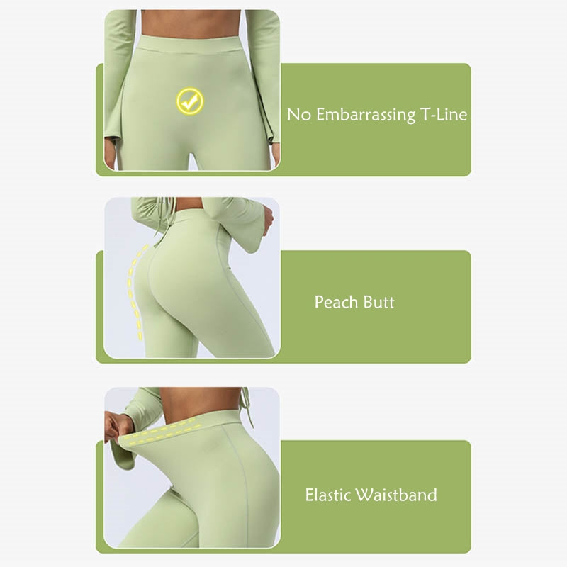 Long Sleeve Backless Strap Top Bra Flare Pants Fitness Yoga Outfit