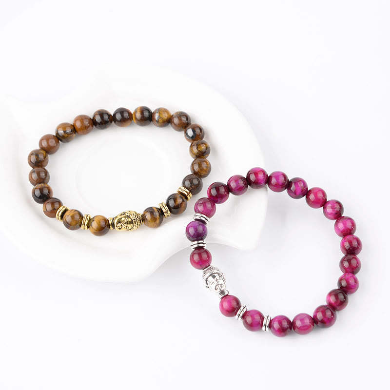 Blue Green Red Tiger Eye mystic zen Head Balance Bracelet