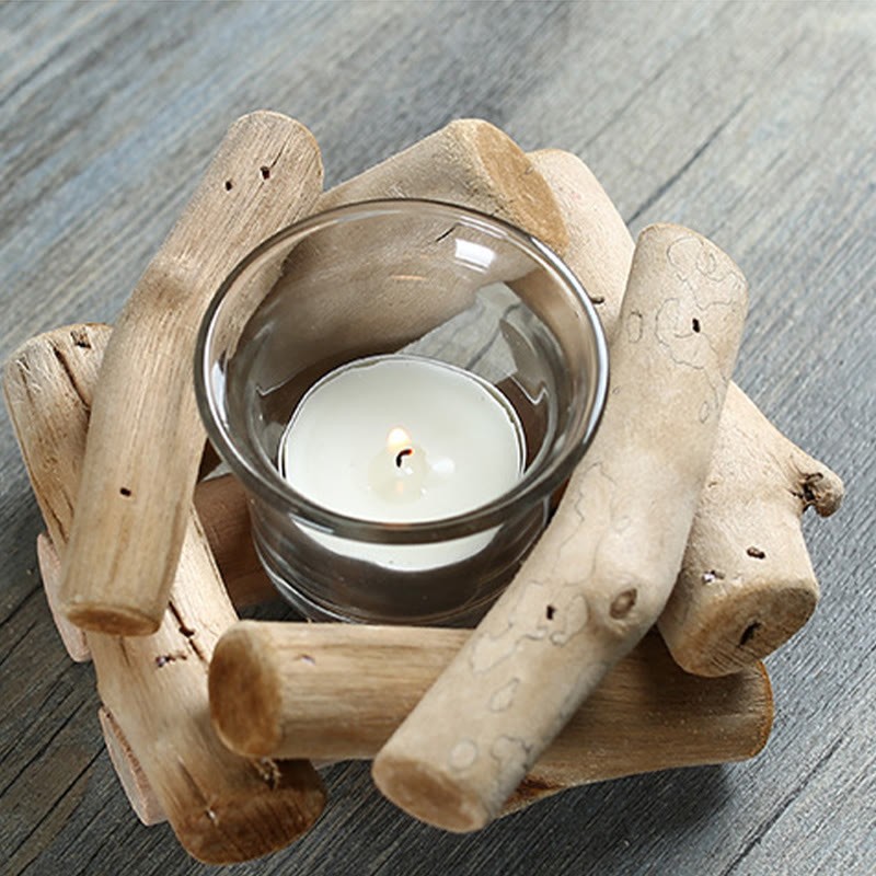 Wood Candlestick Home Candle Holder Decoration