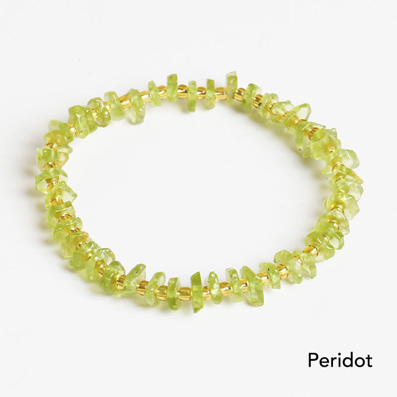 Natural Irregular Shape Stone Crystal Meditation Balance Bracelet
