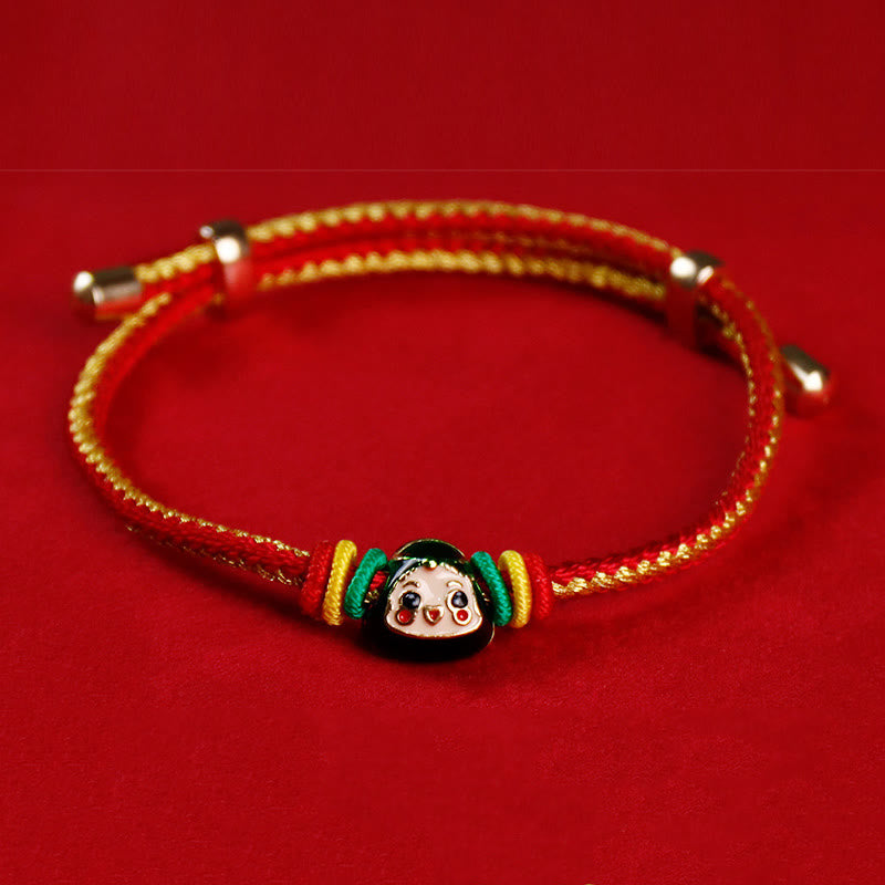 Colorful Rope Zongzi Pattern Fu Character Luck Handmade Bracelet