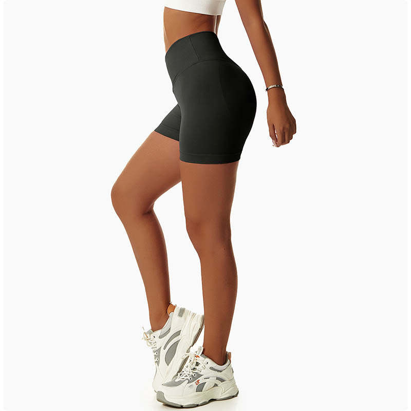 Women Seamless High Elasticity Sports Fitness High Waist Yoga Workout Shorts