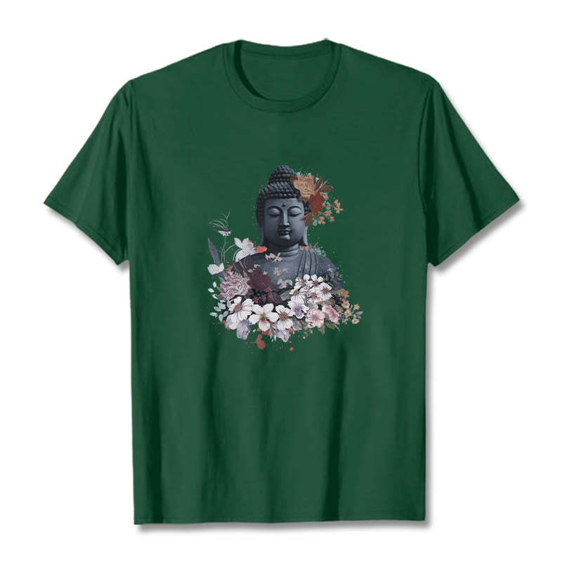 Colorful Flowers Surrounding mystic zen Pattern Tee T-shirt