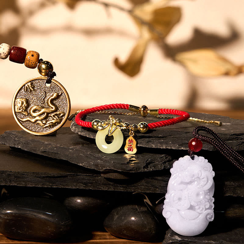 Lucky The Year of The Snake 2025 Jade Red String Protection Bundle-1