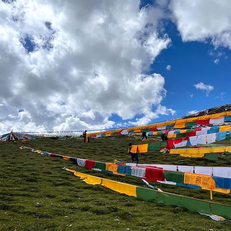 Tibetan 5 Colors Windhorse Auspicious Outdoor 25 Pcs Prayer Flag