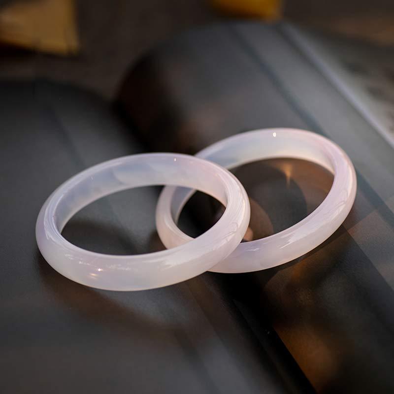 Natural Chalcedony Harmony Positive Bracelet Bangle