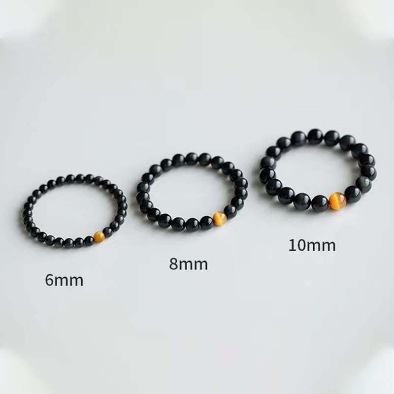Natural Rainbow Obsidian Tiger Eye Positive Love Bracelet