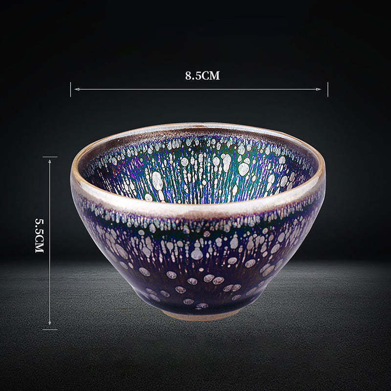Handmade Chinese Jianzhan Purple Glaze Ceramic Teacup Ceramic Tenmoku Kung Fu Tea Cup