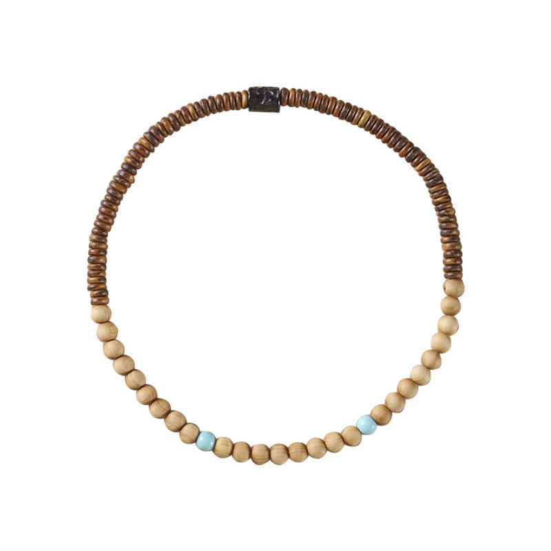 Sandalwood Small Leaf Red Sandalwood Thuja Sutchuenensis Boxwood Turquoise Protection Double Wrap Bracelet