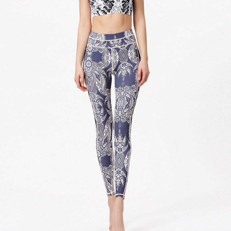 Flowers Leaves Print Pants Sports Fitness Yoga Leggings Women's Yoga Pants