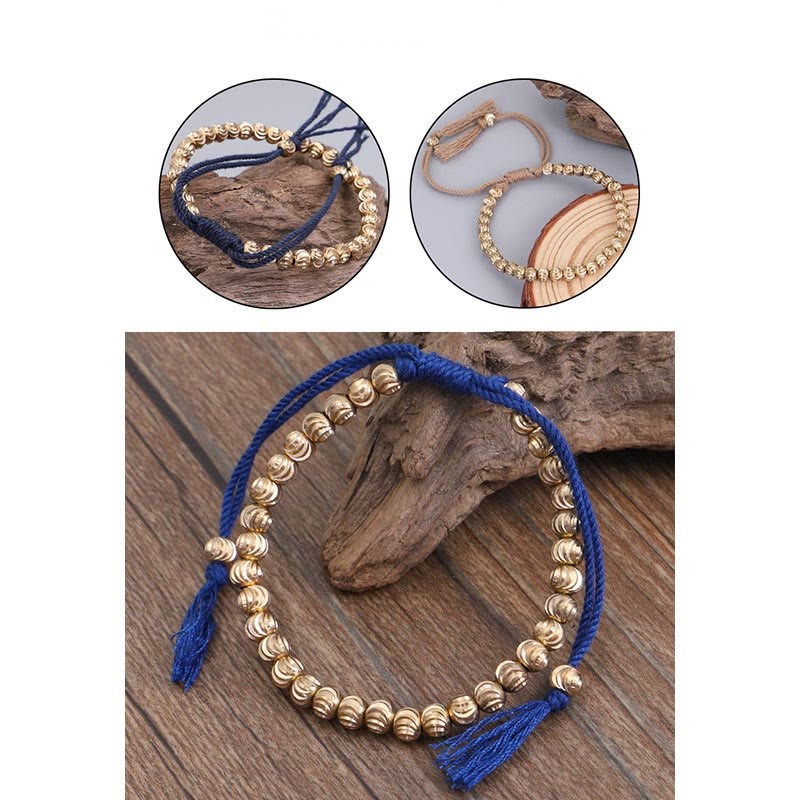 Tibetan Handmade Copper Bead Luck String Bracelet