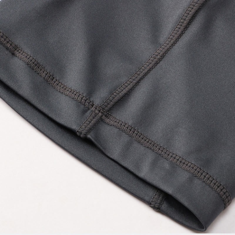Men's Tight Stretch High Elasticity Quick Dry Sports Shorts With Zipper Pockets