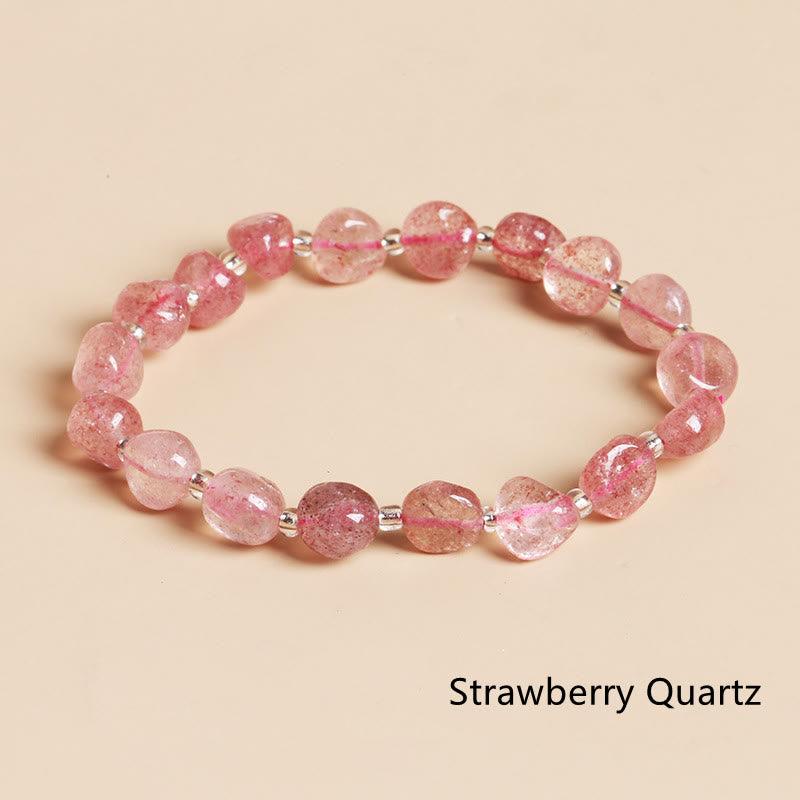 Natural Irregular Shape Stone Crystal Meditation Balance Bracelet