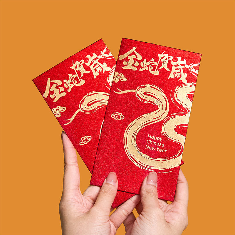 6Pcs Chinese Red Envelope Year of the Snake Lucky Money Envelopes 2025 New Year