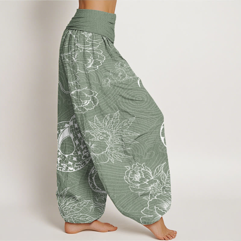 Snake Lotus Women's Elastic Waist Harem Pants
