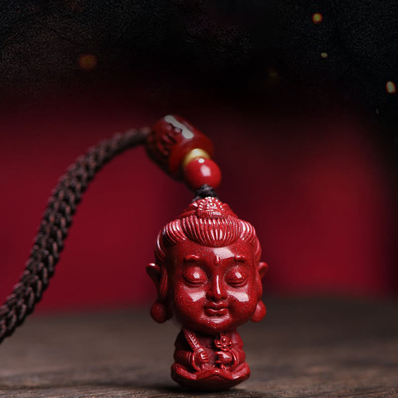 Chinese Zodiac Natal mystic zen Natural Cinnabar Amulet Keep Away Evil Spirits Necklace Pendant