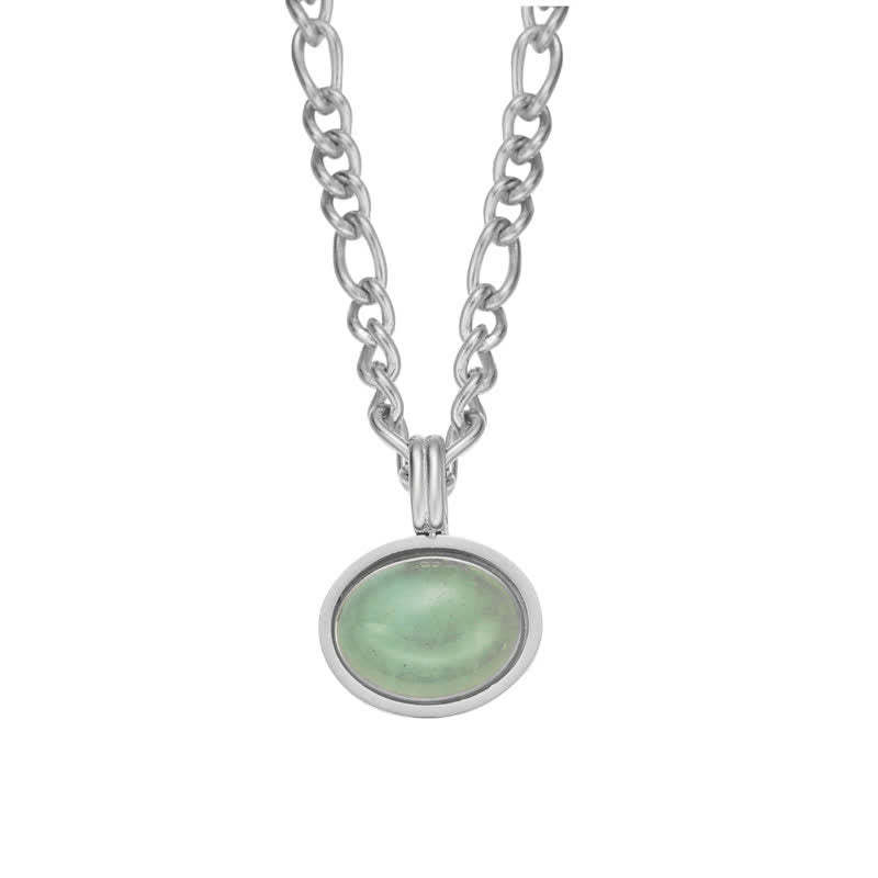 Oval Turquoise Strength Titanium Steel Necklace Pendant