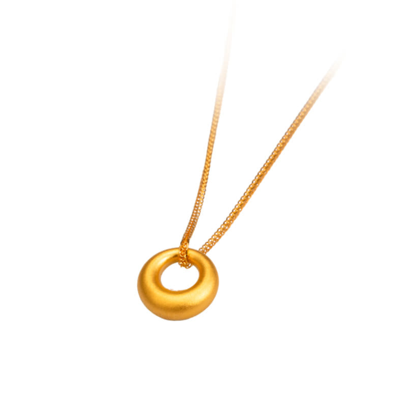 999 Gold Peace Buckle Auspicious Necklace Pendant