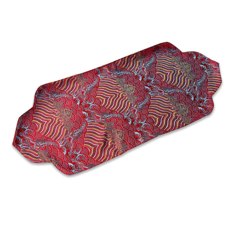 Sea Wave Bamboo Plum Blossom Brocade Embroidery Cup Mat Pad Tea Cup Coaster Kung Fu Tea Mat