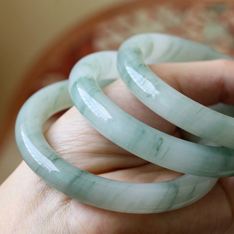 Natural Jade Luck Prosperity Bangle Bracelet