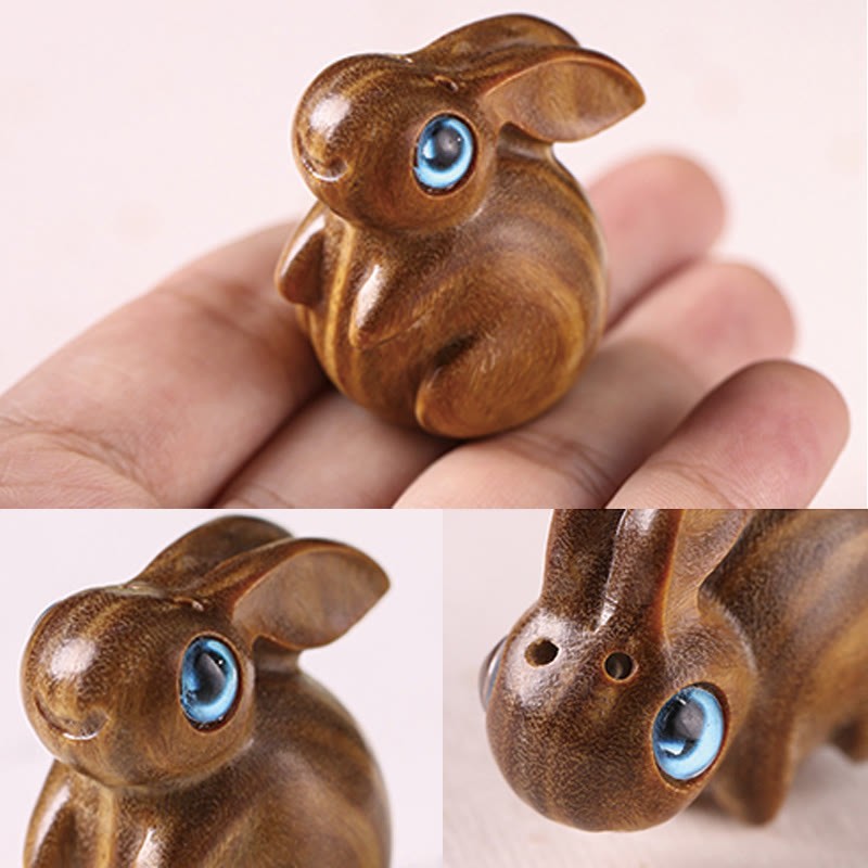 Small Leaf Red Sandalwood Green Sandalwood Lucky Mini Rabbit Relaxation Decoration