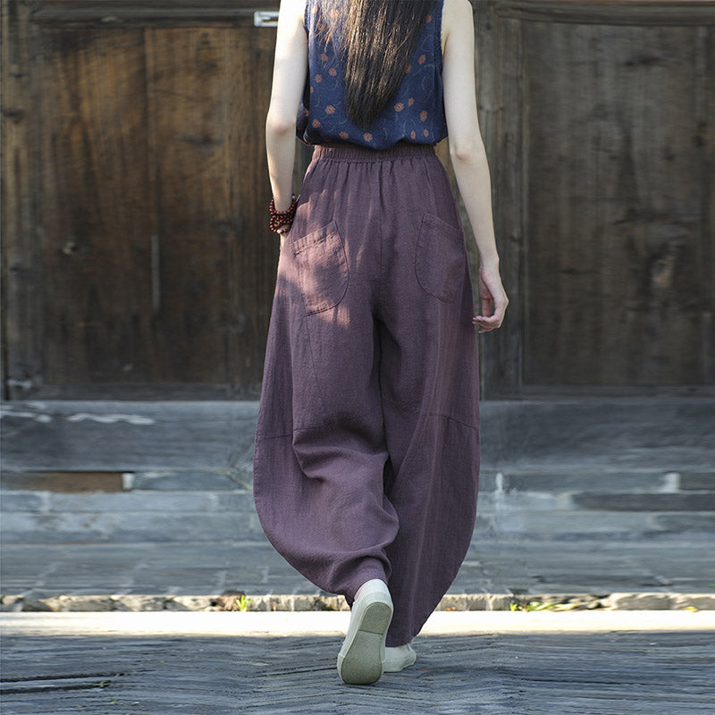 Cotton Linen Pants Harem Trousers Loose Zen Yoga Tai Chi Women's Pants