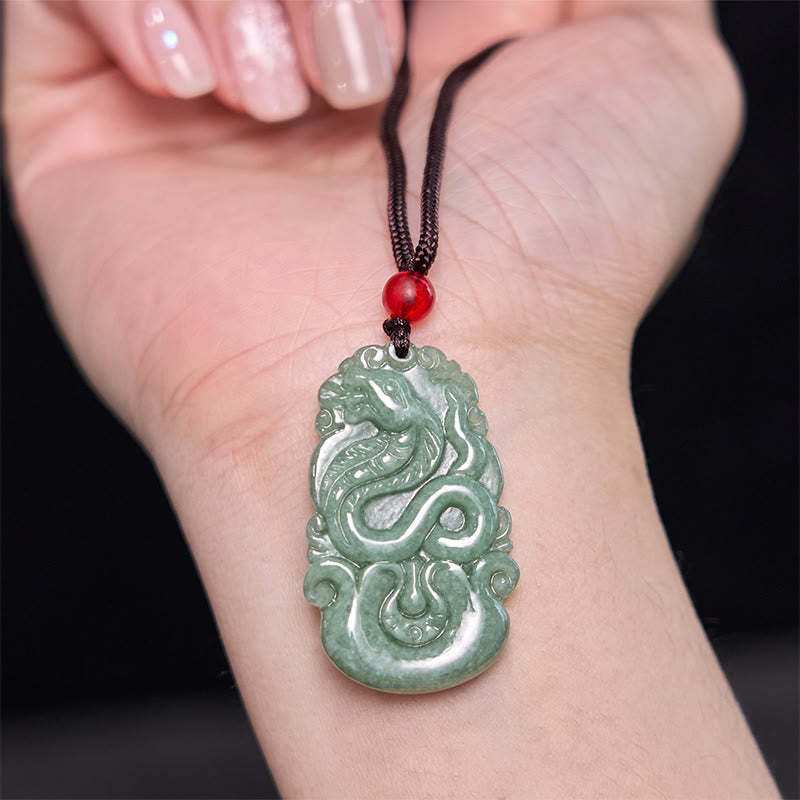 Lucky Healing The Year of The Snake 2025 Jade White Crystal Red String Protection Bundle